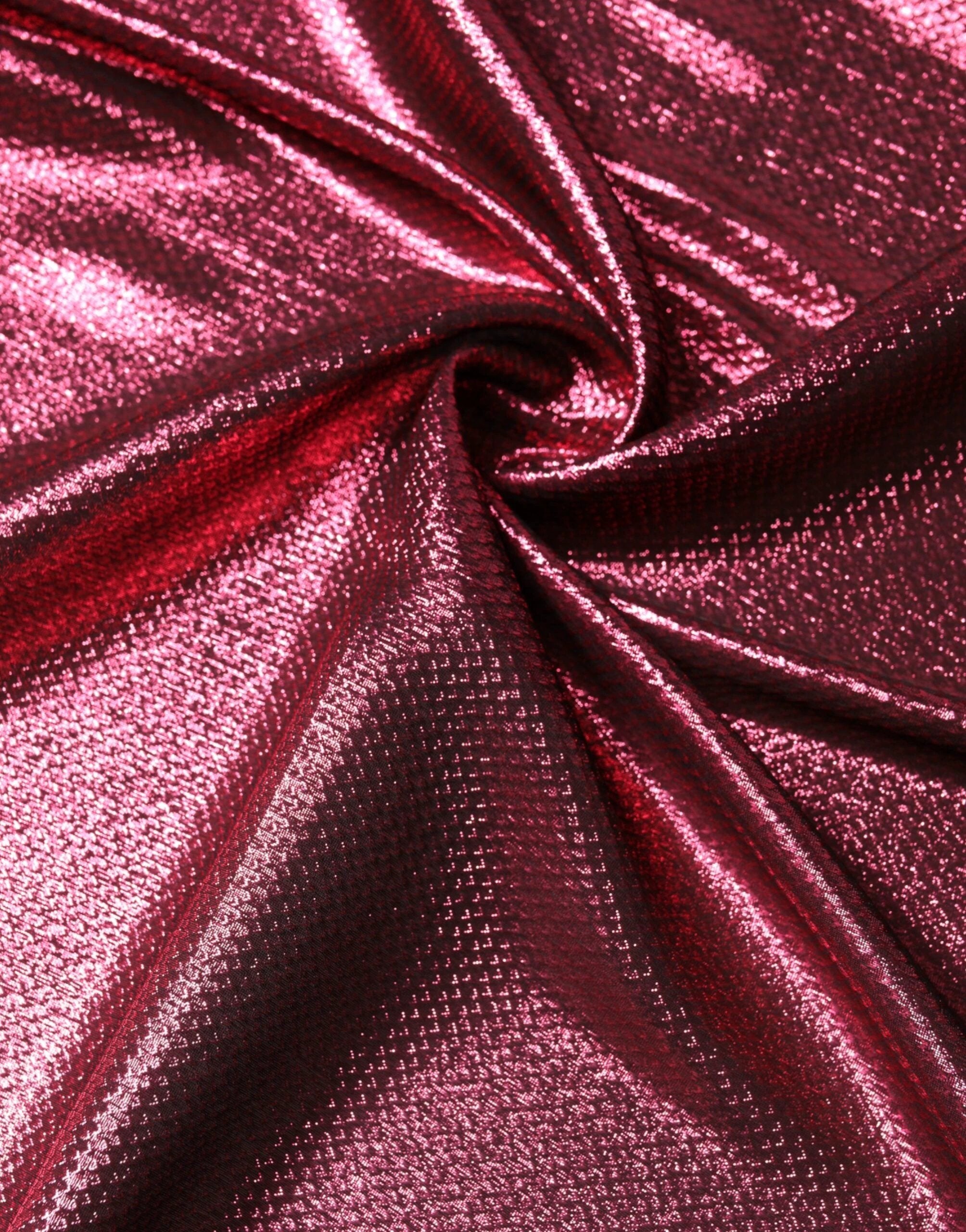 Dolce & Gabbana Metallic Pink Silk Square Foulard Scarf by Dolce & Gabbana