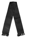 Dolce & Gabbana Black Satin Silk Fringes Neck Foulard Scarf by Dolce & Gabbana
