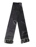 Dolce & Gabbana Black Satin Silk Fringes Neck Foulard Scarf by Dolce & Gabbana