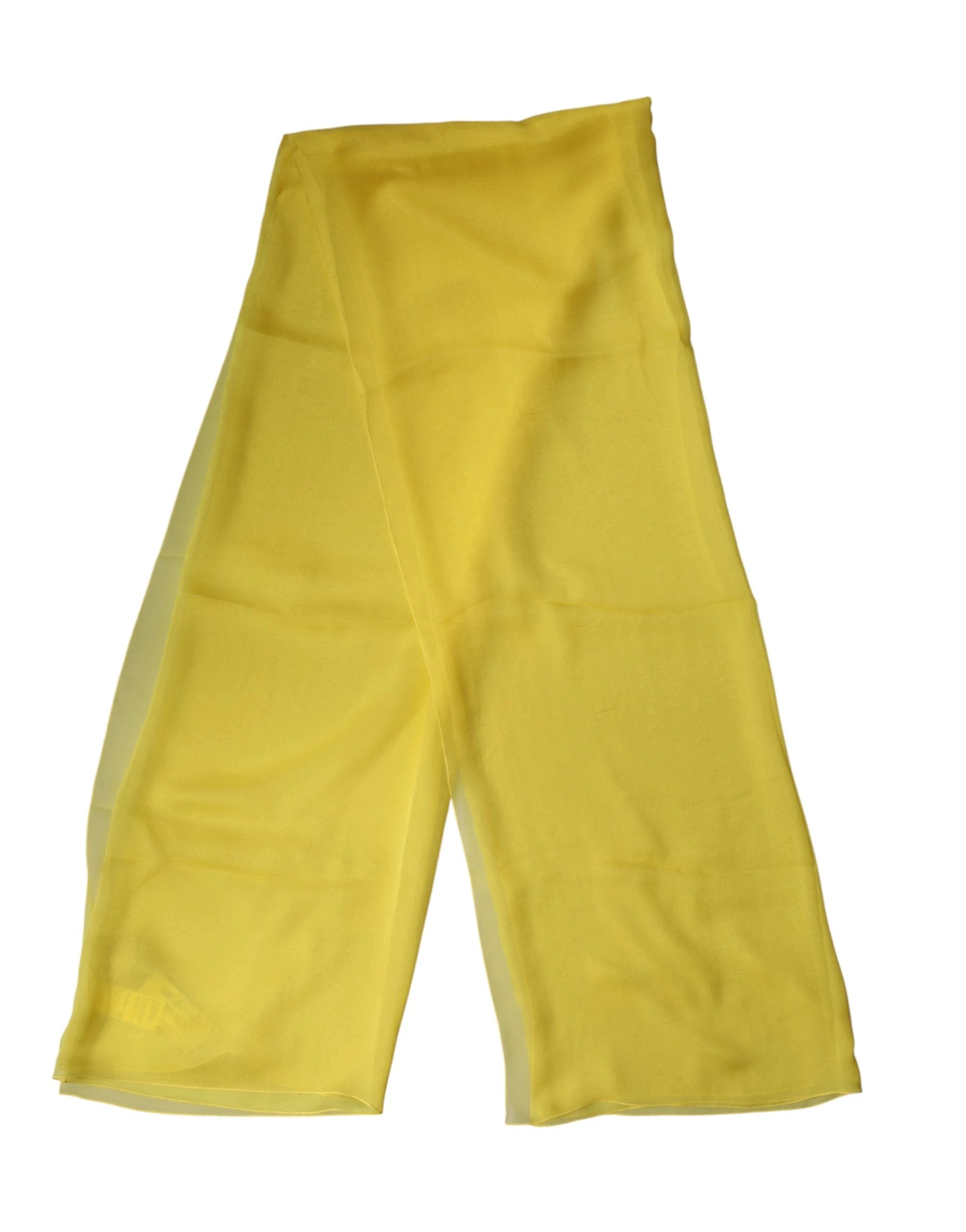 Dolce & Gabbana Yellow Silk Stole Neck Wrap Shawl Men 200cm x 130cm Scarf by Dolce & Gabbana