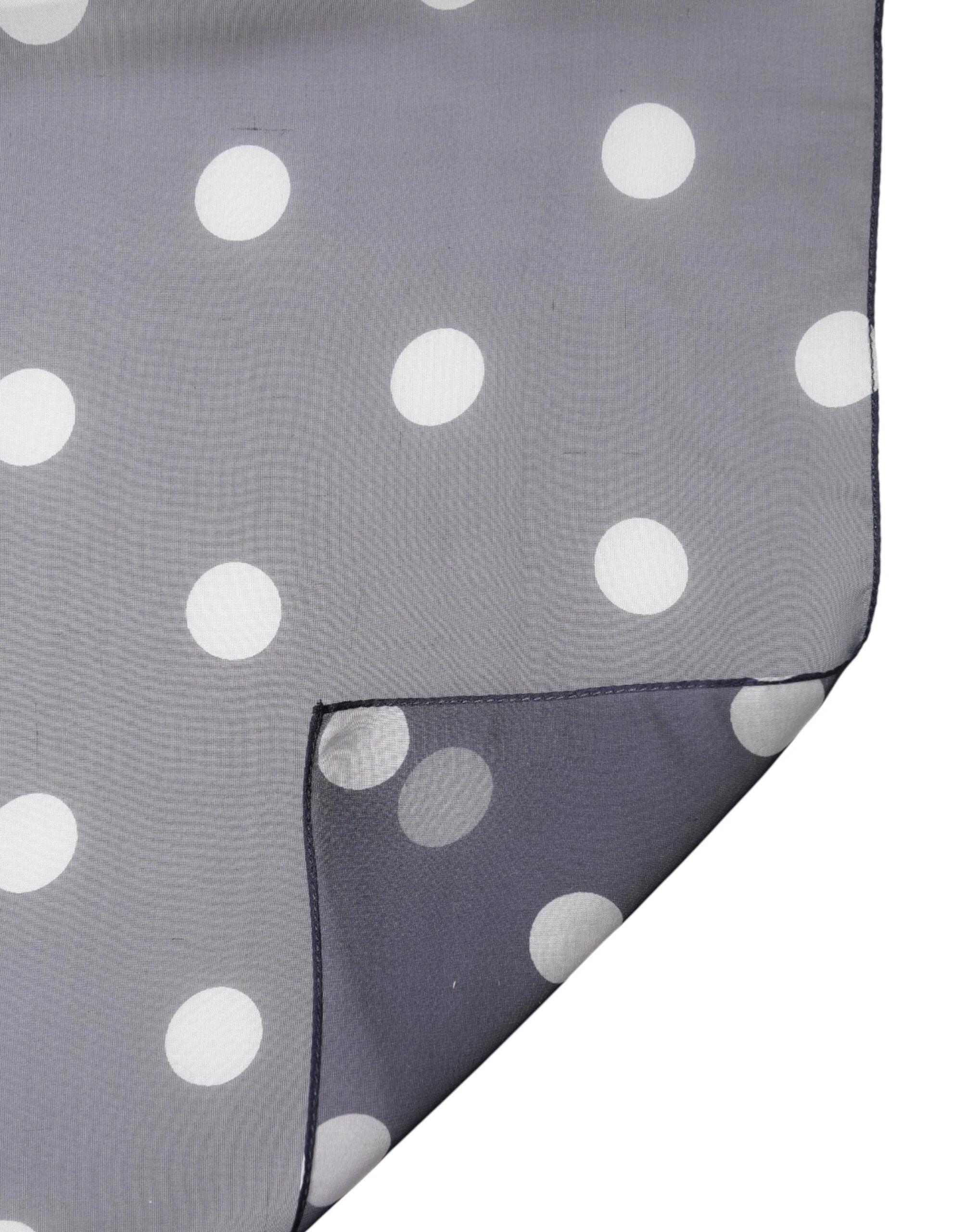 Dolce & Gabbana Blue Polka Dot Silk Neck Wrap Shawl 205cm x 132cm Scarf by Dolce & Gabbana