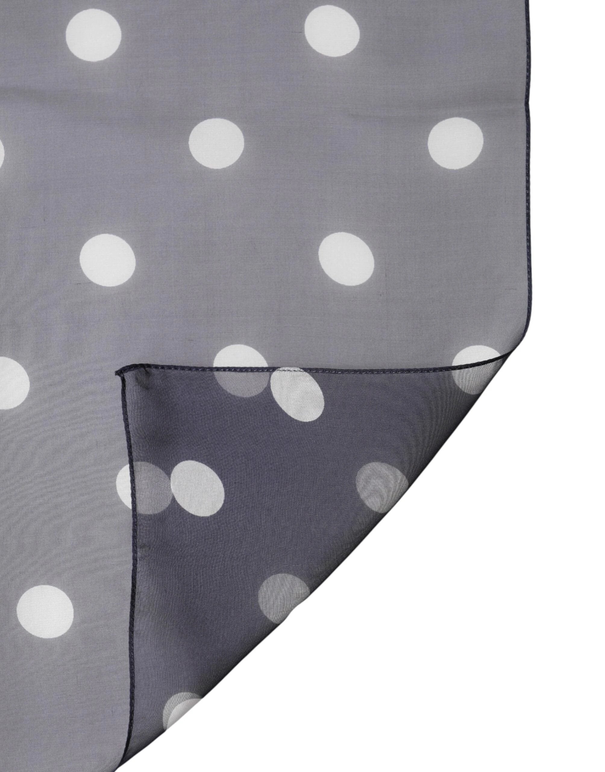 Dolce & Gabbana Blue Polka Dot Silk Square Foulard 91.5cm x 89.5cm Scarf by Dolce & Gabbana