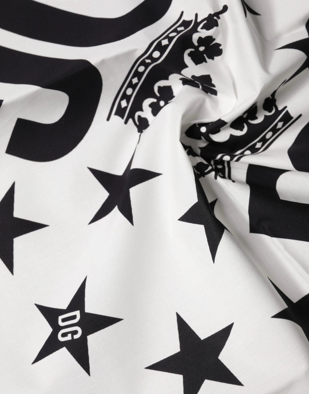 Dolce & Gabbana White DG Crown Print Square Foulard 52cm x 50.5cm Scarf by Dolce & Gabbana