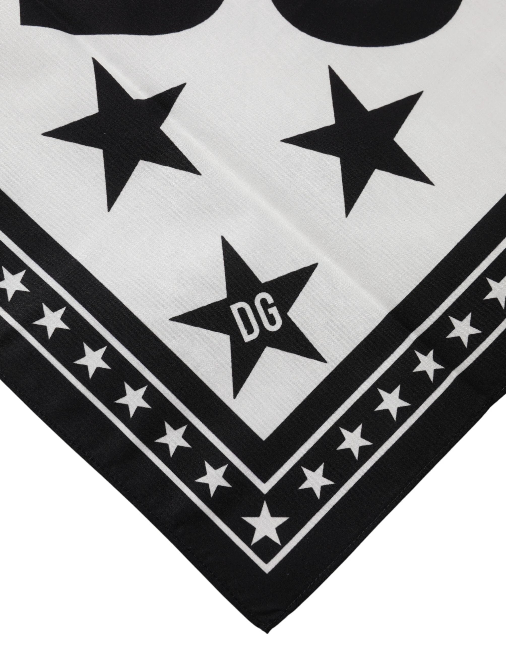 Dolce & Gabbana White DG Crown Print Square Foulard 52cm x 50.5cm Scarf by Dolce & Gabbana