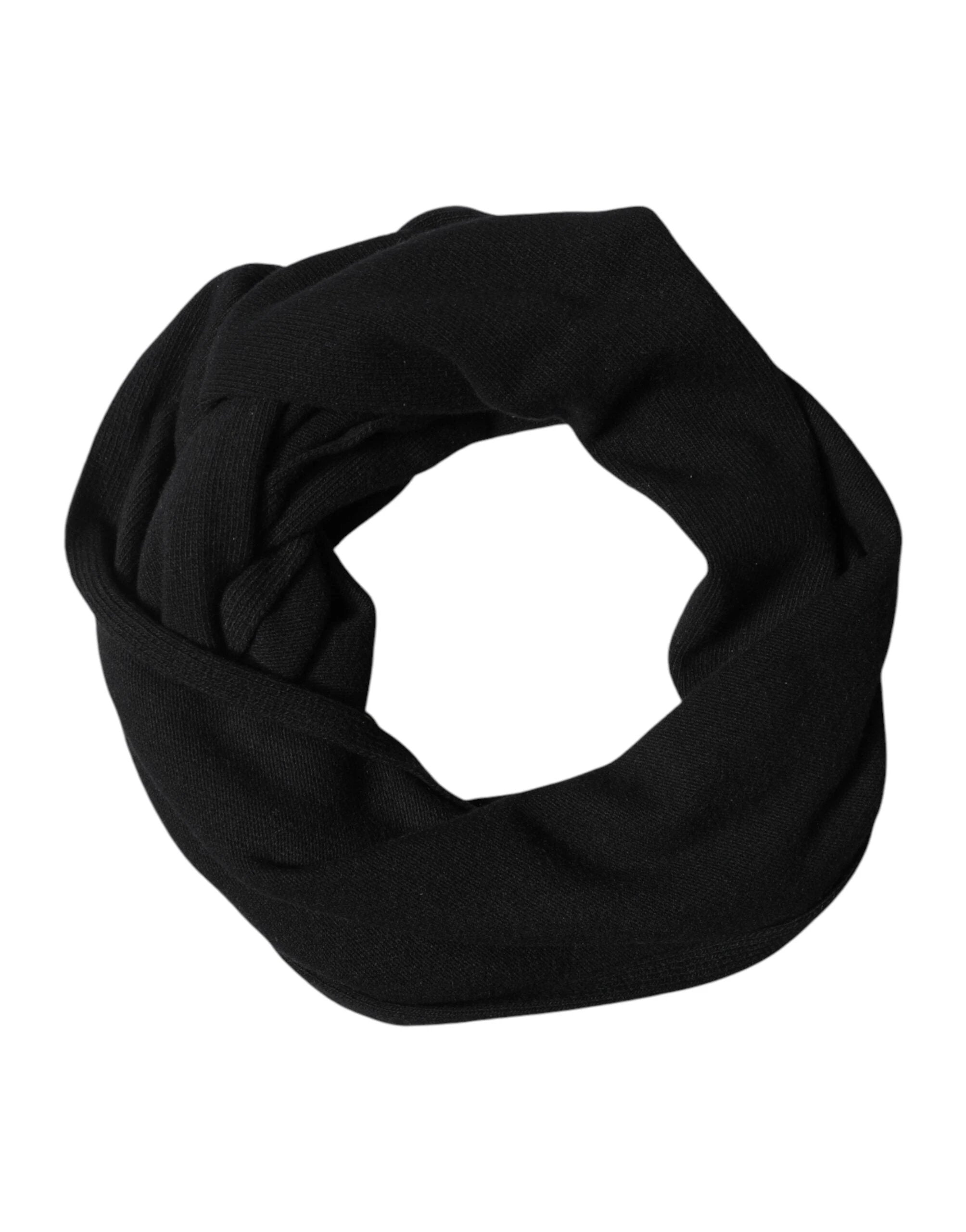 Dolce & Gabbana Black Wool Knit Neck Wrap Shawl Men Scarf by Dolce & Gabbana