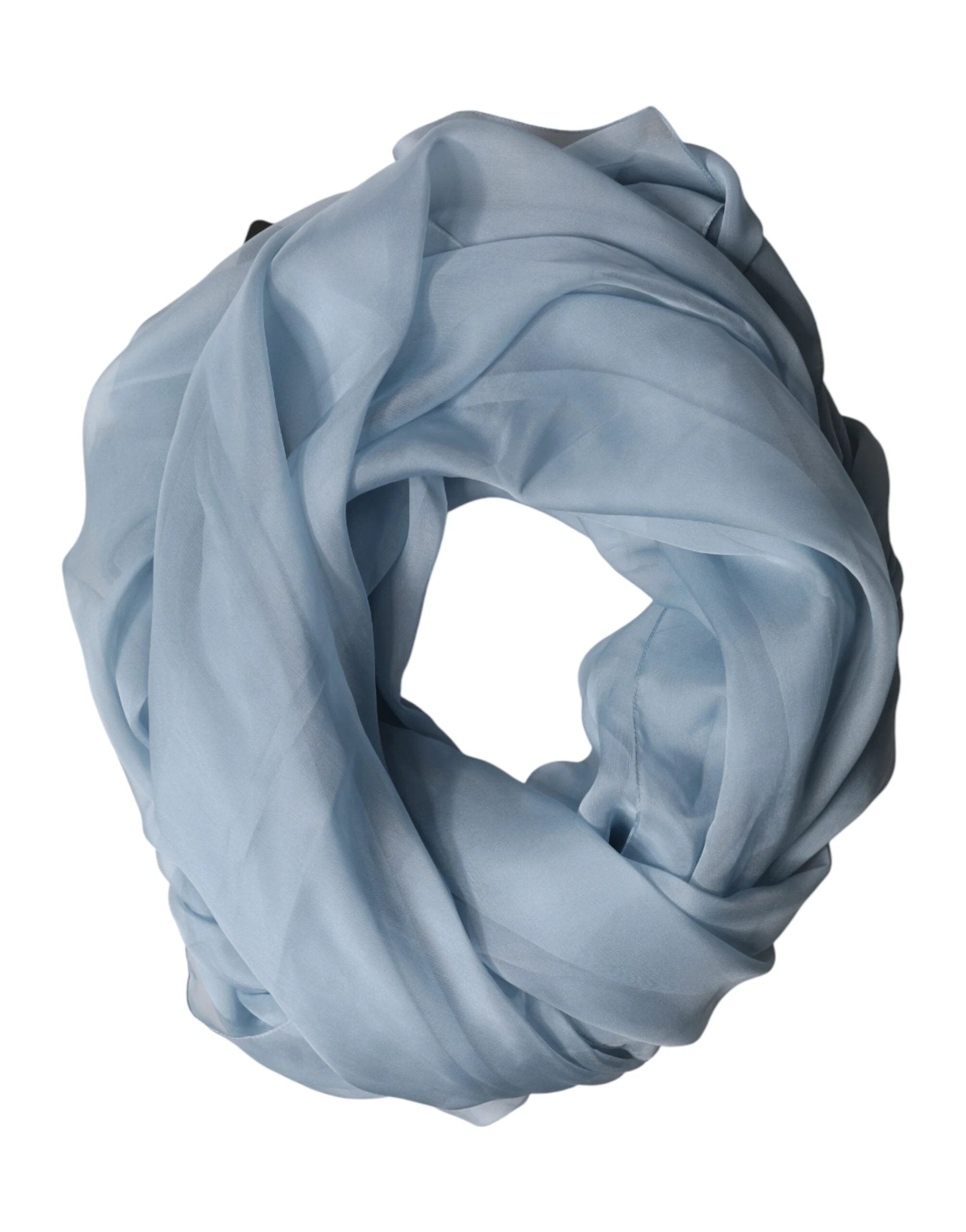 Dolce & Gabbana Light Blue Silk Stole Neck Wrap Shawl 200cm x 130cm Scarf by Dolce & Gabbana