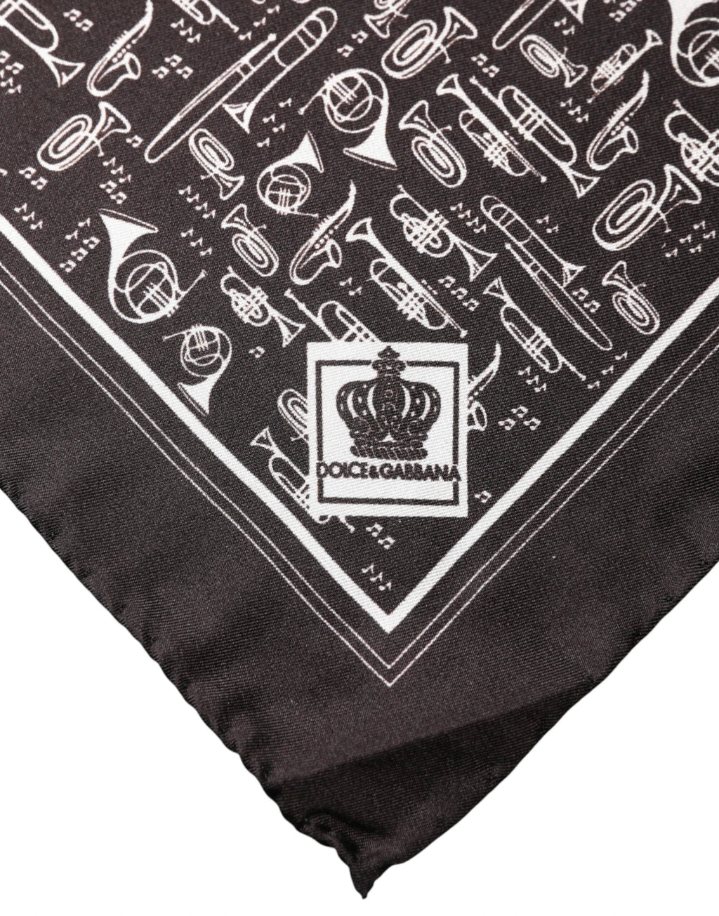 Dolce & Gabbana Brown Jazz Club Square Handkerchief Men 32cm x 31cm Scarf by Dolce & Gabbana