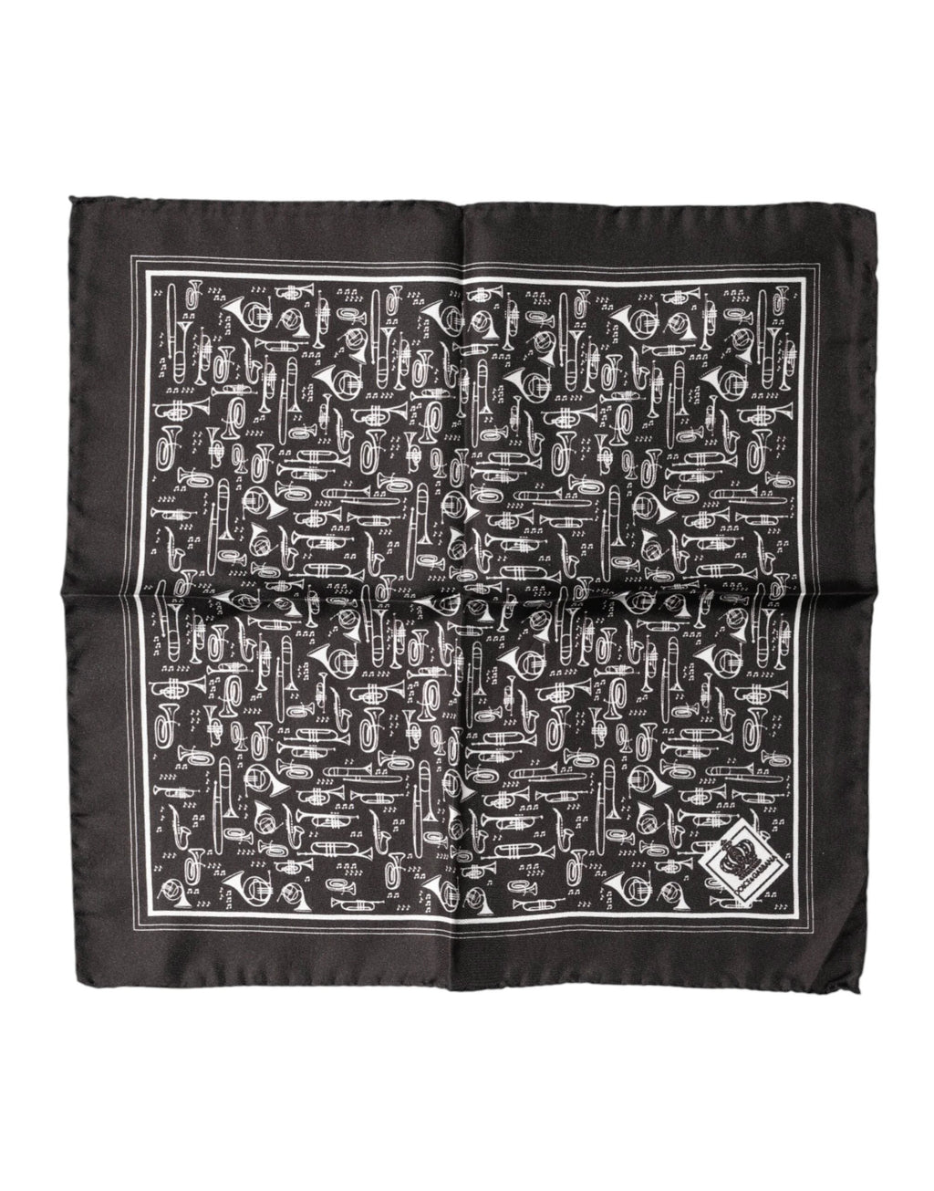 Dolce & Gabbana Brown Jazz Club Square Handkerchief Men 32cm x 31cm Scarf by Dolce & Gabbana