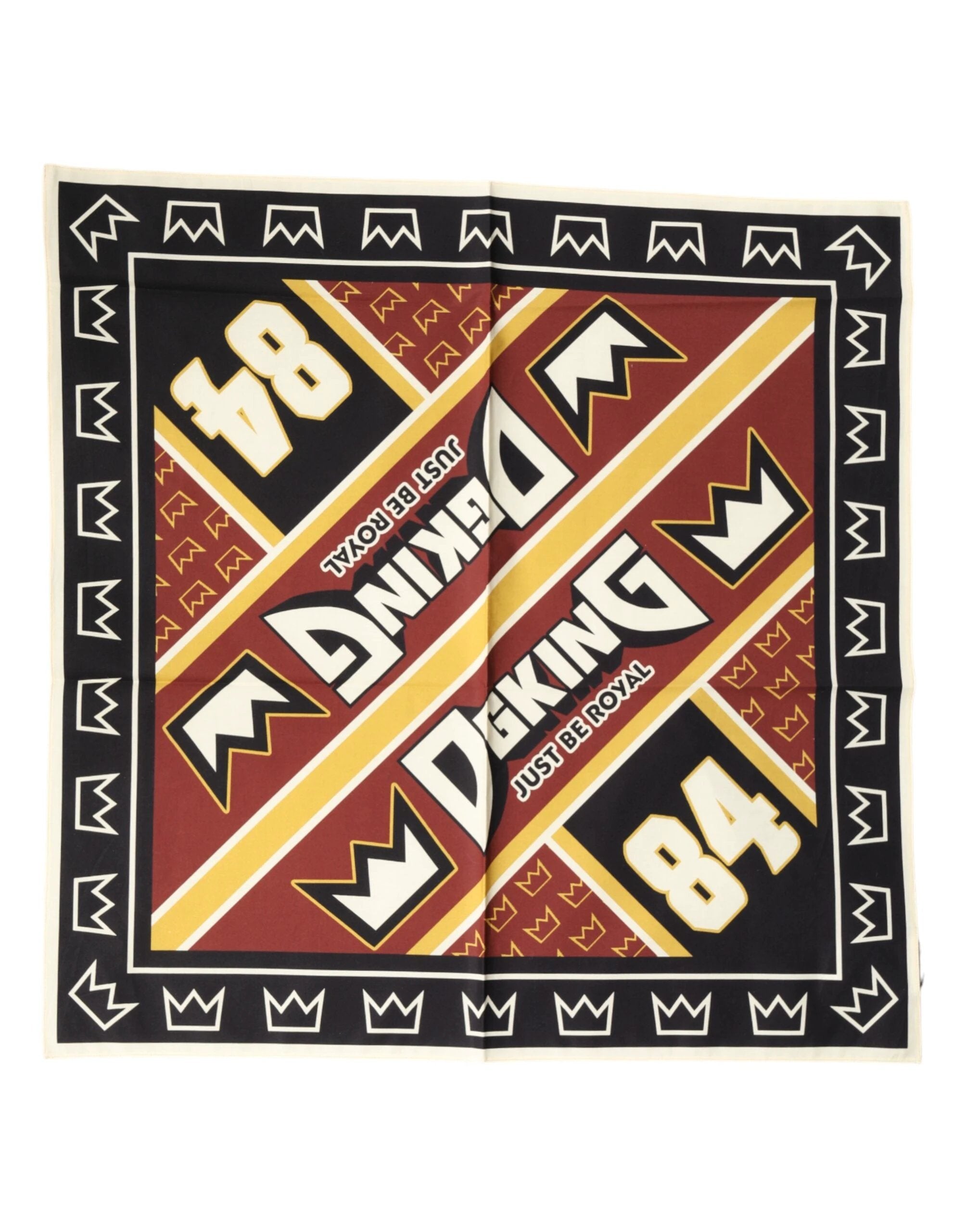 Dolce & Gabbana Multicolor DG King Square Foulard Men 50.5cm x 50cm Scarf by Dolce & Gabbana