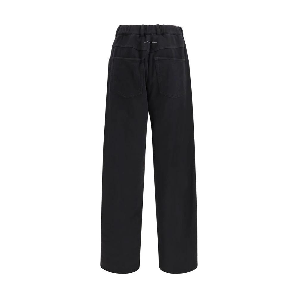 MM6 Black Cotton Athletic Pants by MM6
