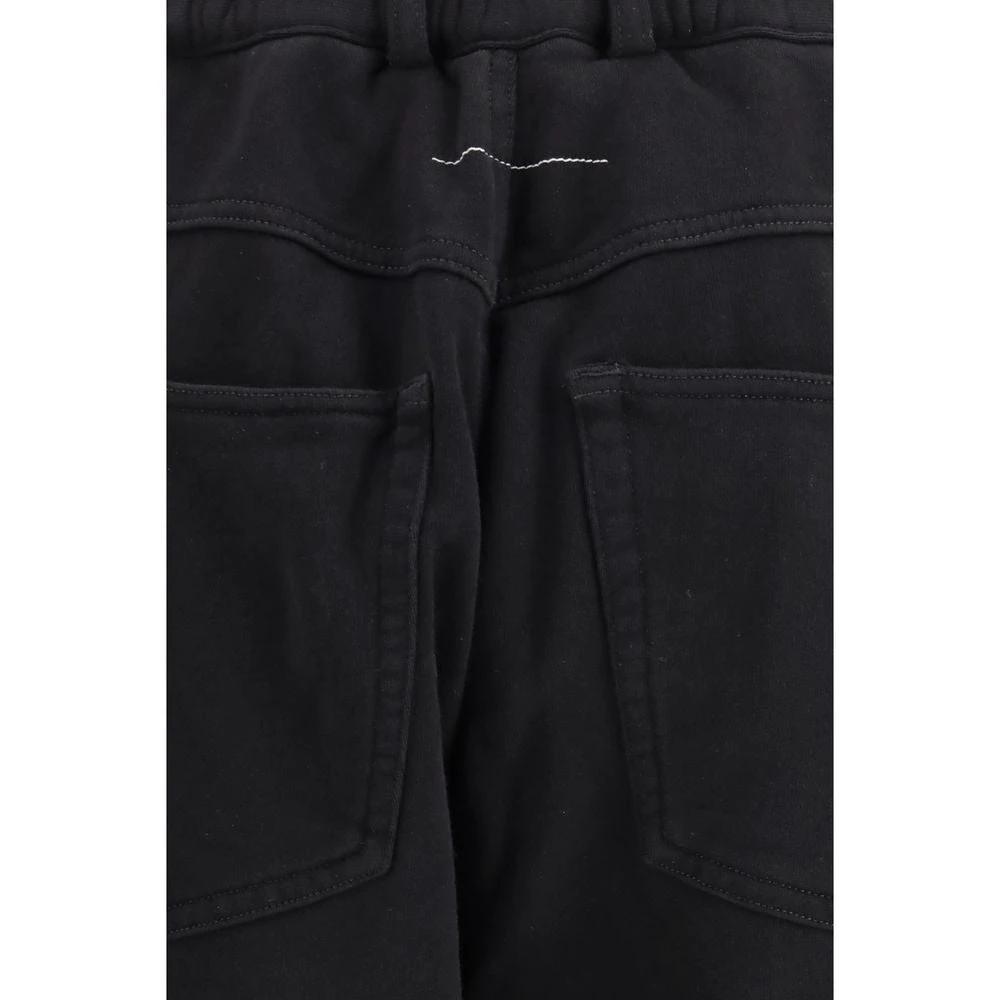MM6 Black Cotton Athletic Pants by MM6