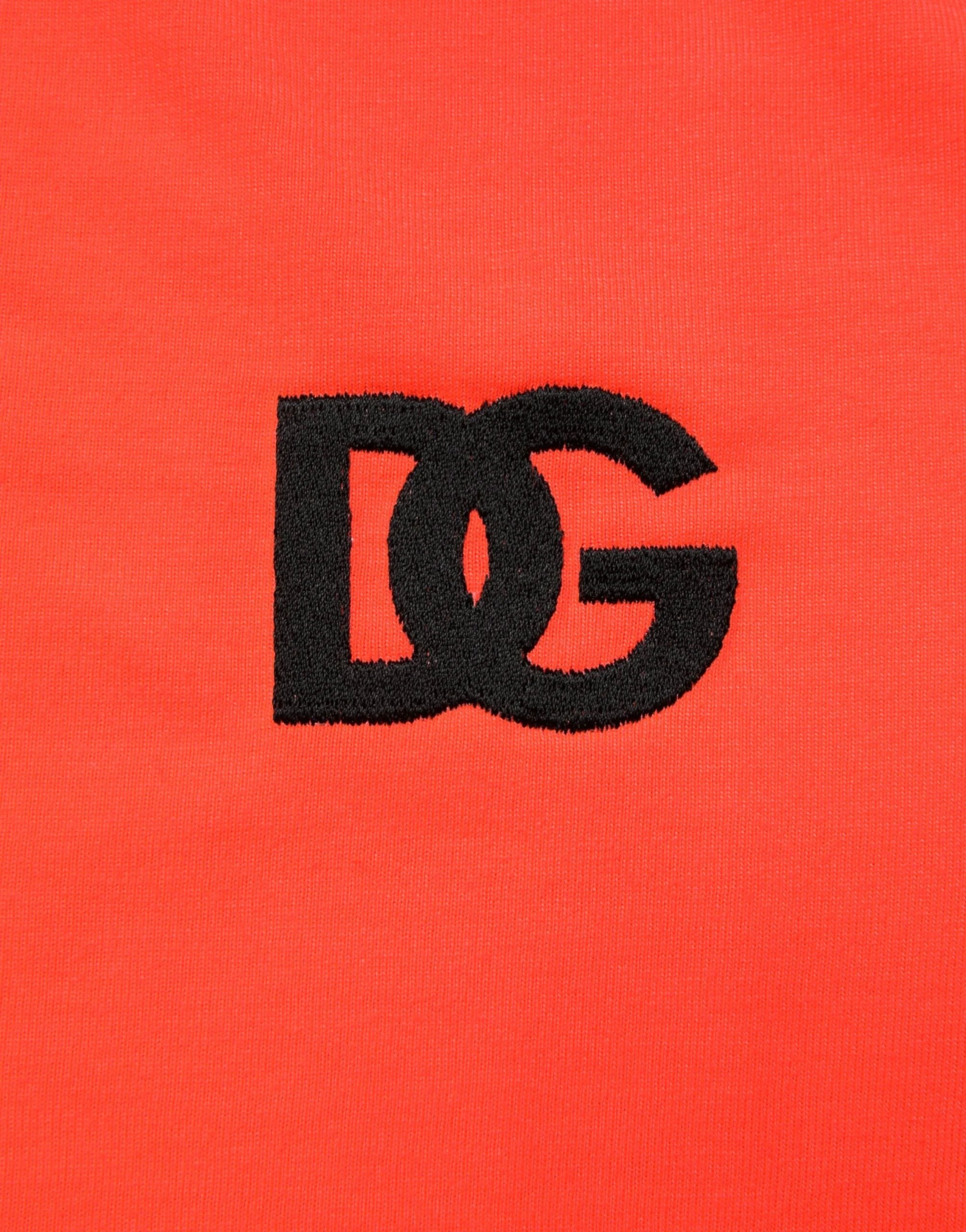 Dolce & Gabbana Neon Orange Polyester Crew Neck Men T-shirt by Dolce & Gabbana