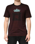 Dolce & Gabbana Maroon DG Crown Cotton Crew Neck Men T-shirt by Dolce & Gabbana