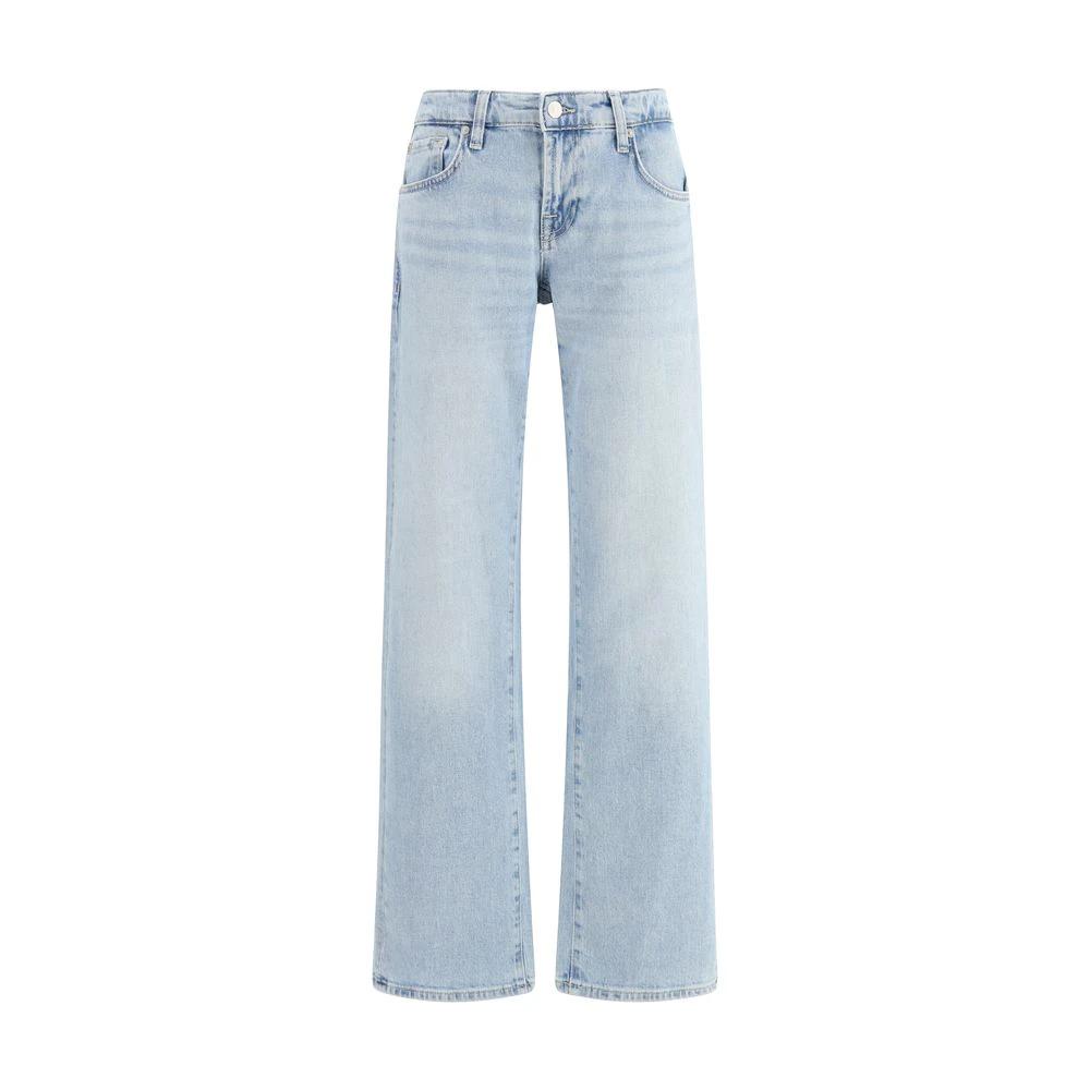7FOR Blue Cotton Straight-Leg Jeans