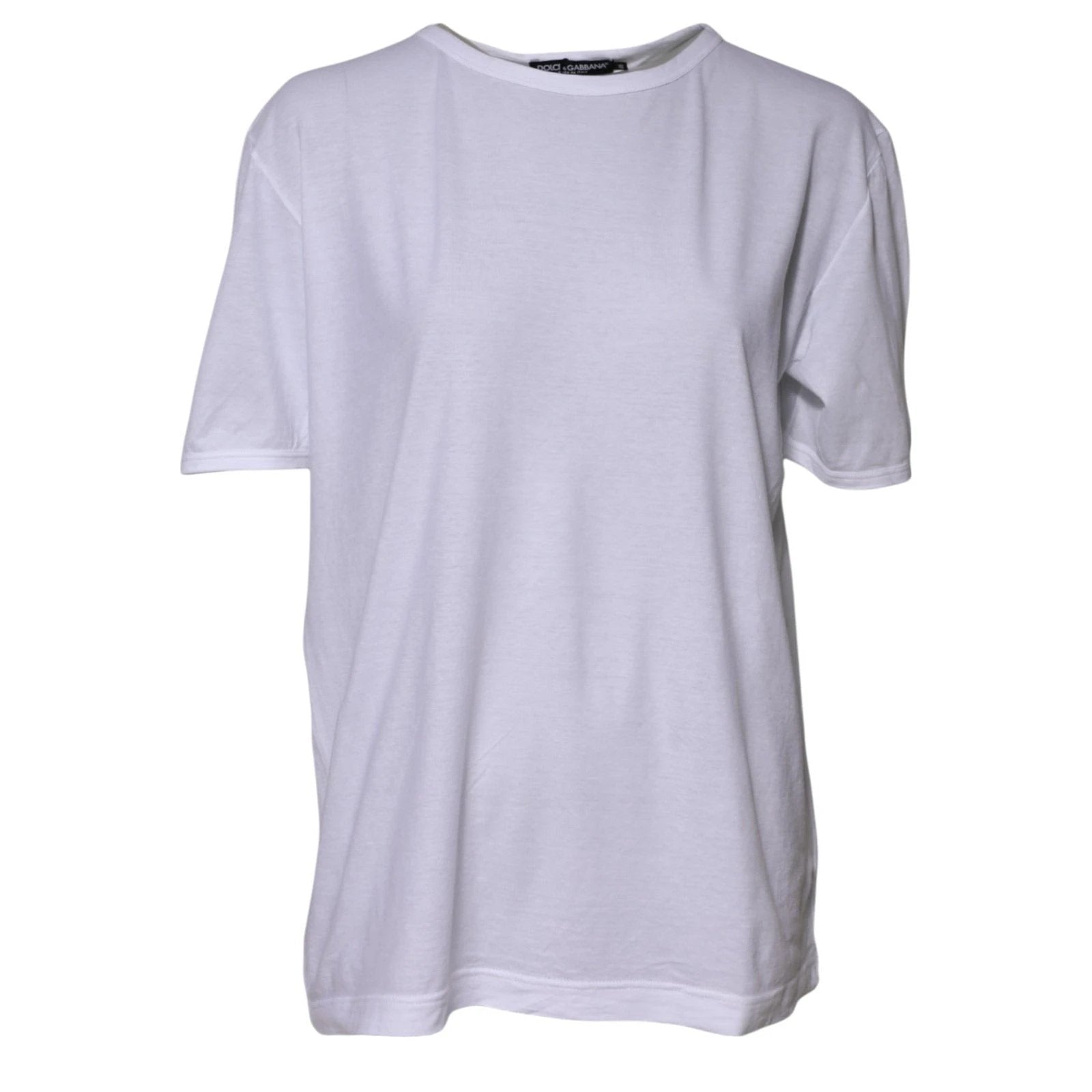 Dolce & Gabbana White Cotton Crew Neck Short Sleeves T-shirt by Dolce & Gabbana