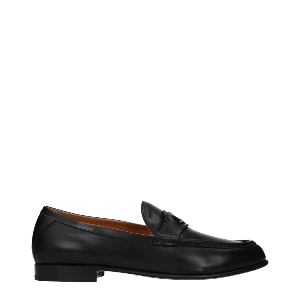 Mocassins en cuir noir Valentino Garavani