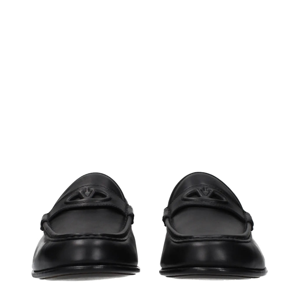 Mocassins en cuir noir Valentino Garavani
