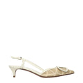 Women’s Beige Raffia Sandals – Valentino Garavani Logo Designer Sandals