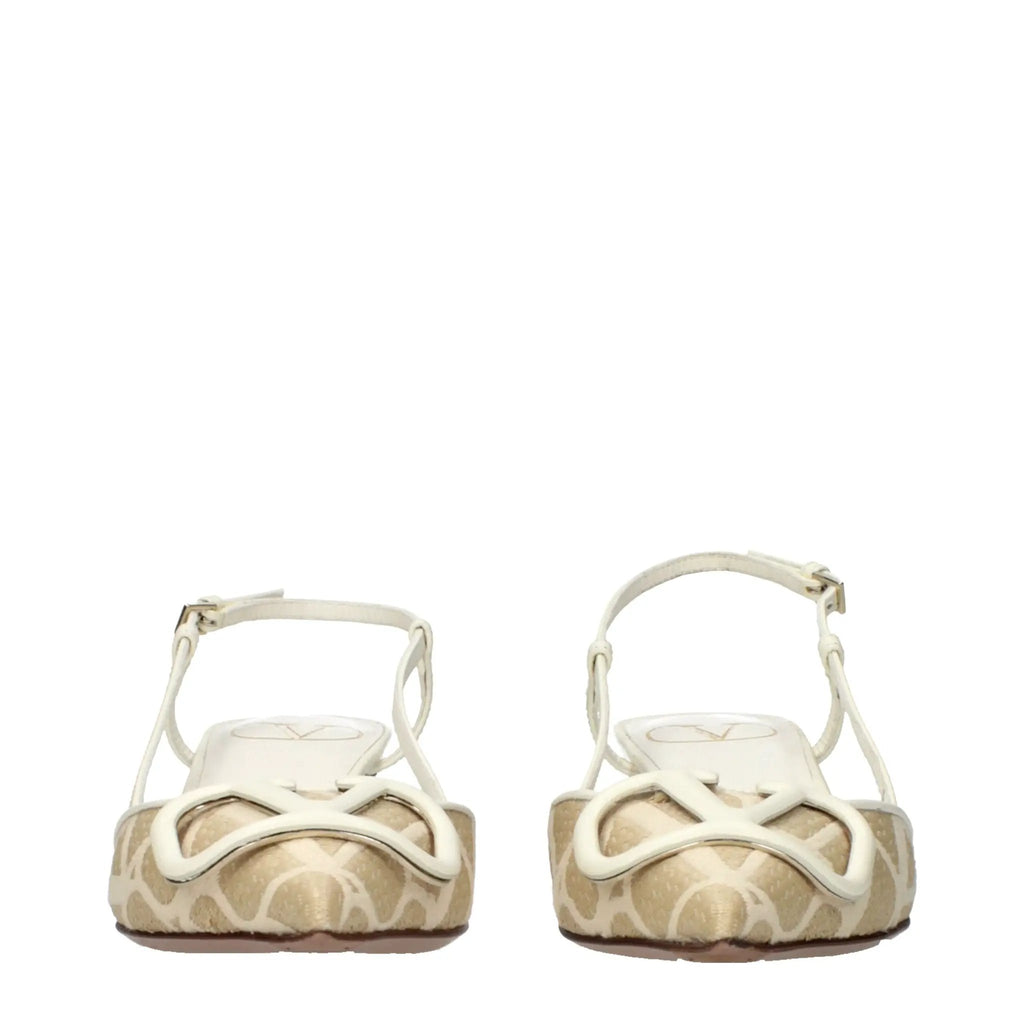 Women’s Beige Raffia Sandals – Valentino Garavani Logo Designer Sandals