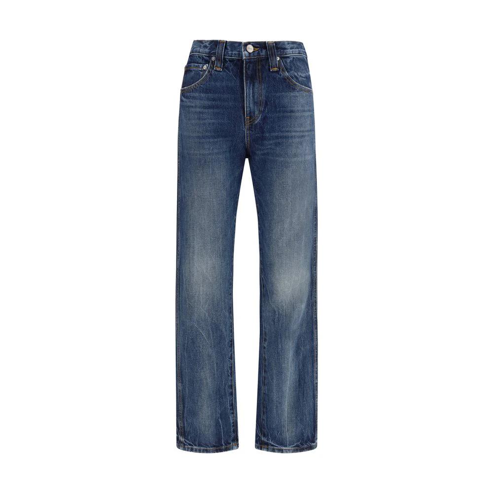 Khaite Blue Cotton High-Waisted Jean by Khaite