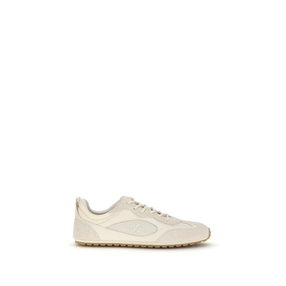 Tory Burch Beige Calf Leather Bos Taurus Low Top Sneakers by Tory Burch