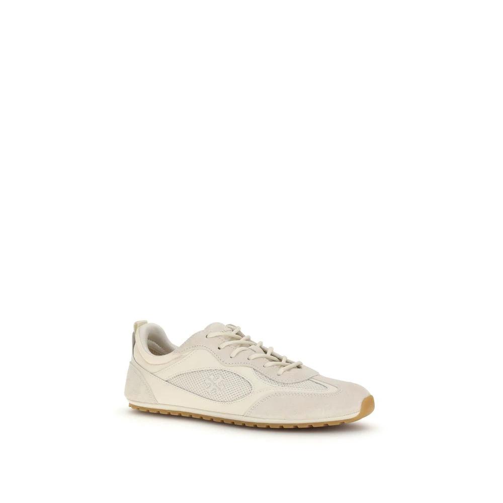 Tory Burch Beige Calf Leather Bos Taurus Low Top Sneakers by Tory Burch