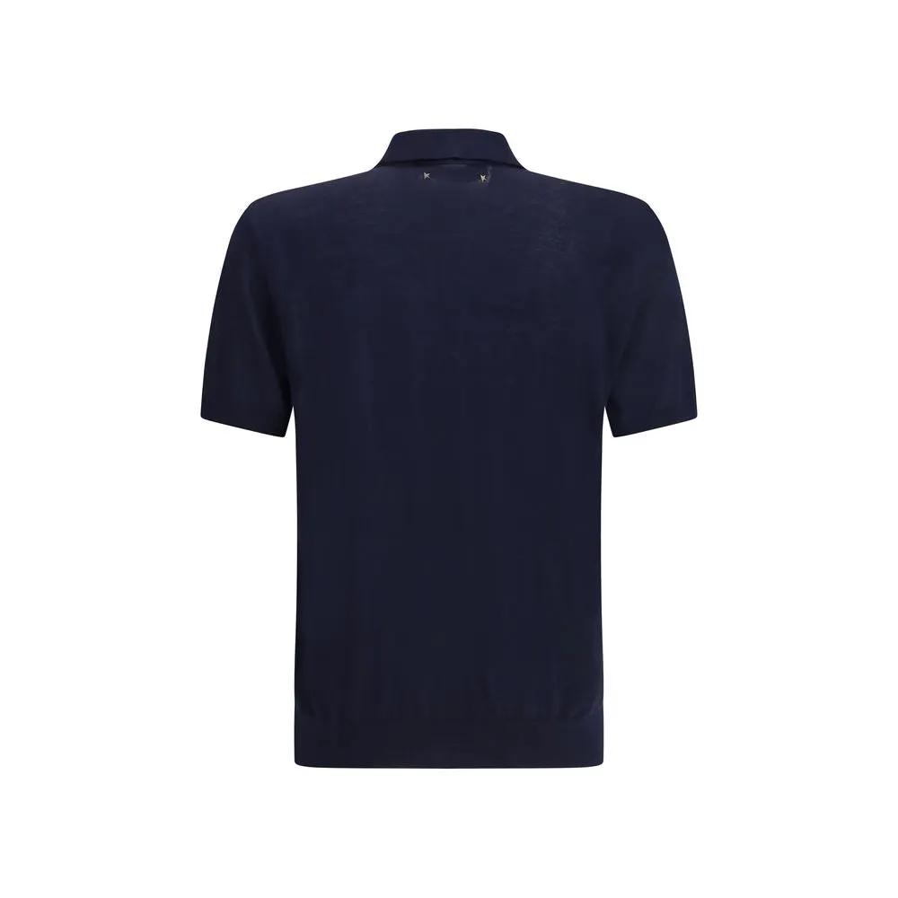 Golden Goose Blue Wool Oves Aries Polo Shirt