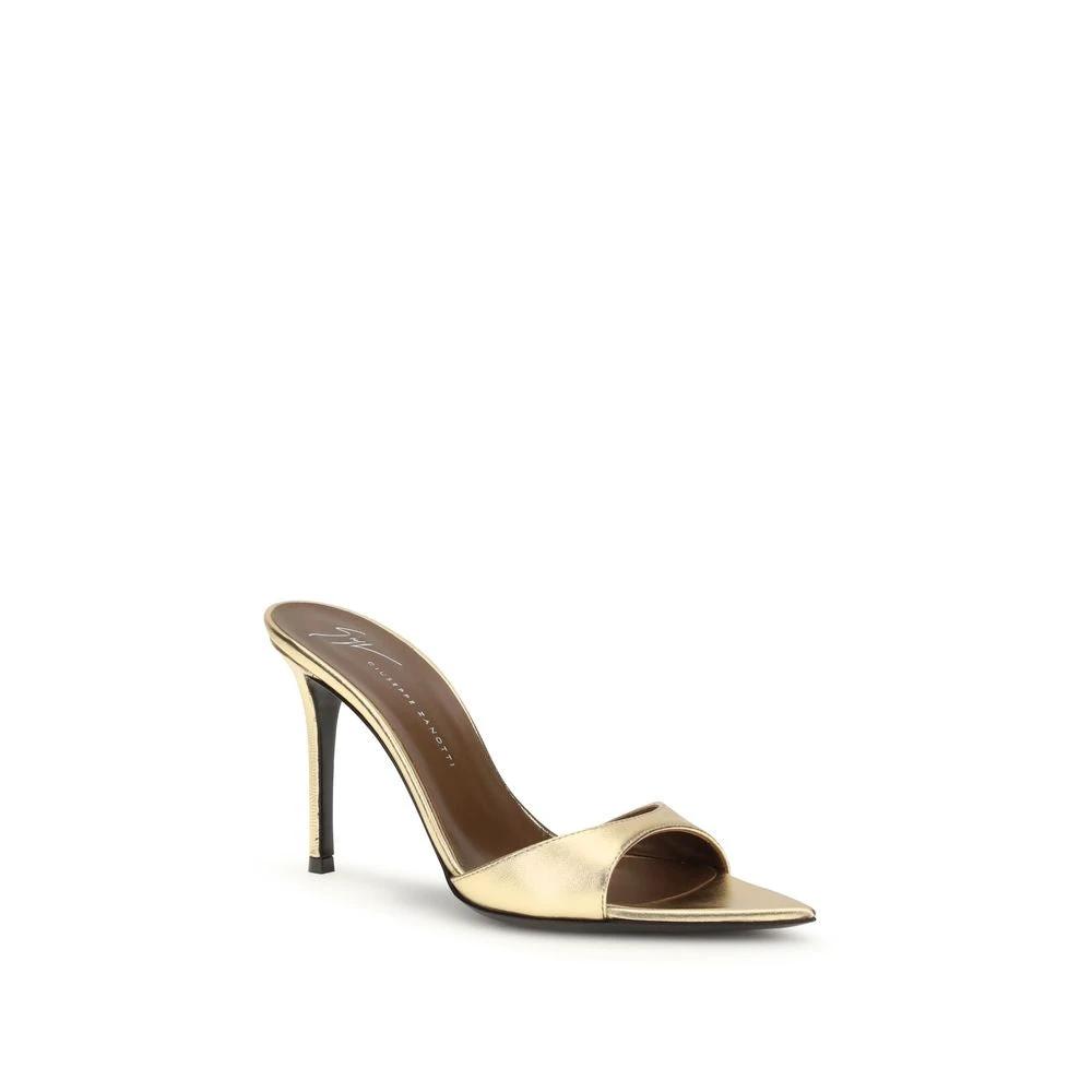 Giuseppe Zanotti Gold Leather Stiletto Heel Sandals by Giuseppe Zanotti