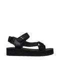 Sandales plates Prada en tissu noir