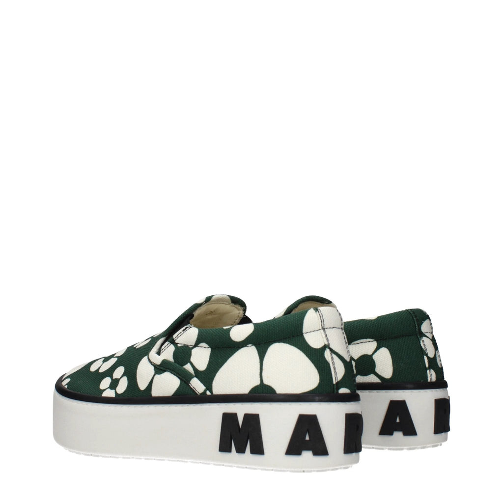 Mocassins Marni en tissu vert