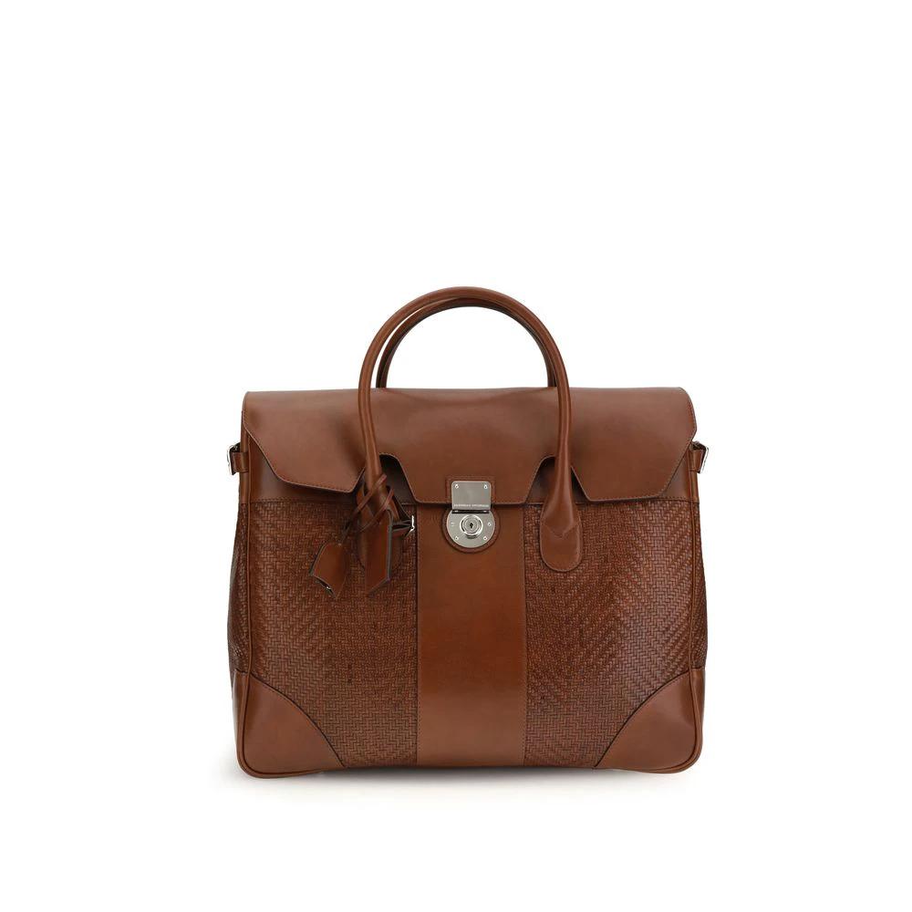 Brunello Cucinelli Brown Calf Leather Bos Taurus Luggage And Travel by Brunello Cucinelli