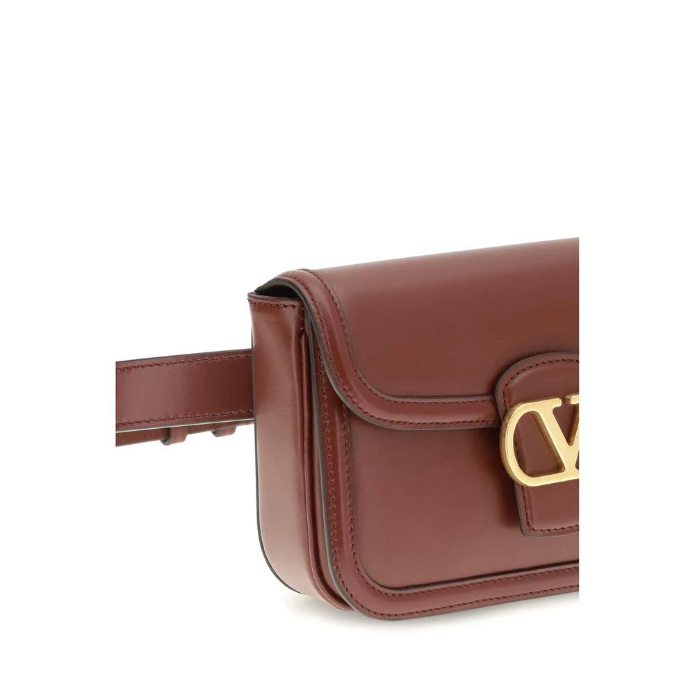 Valentino Garavani Bordeaux Calf Leather Bos Taurus Shoulder Bag by Valentino Garavani