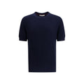 Brunello Cucinelli Blue Linen T-Shirt by Brunello Cucinelli