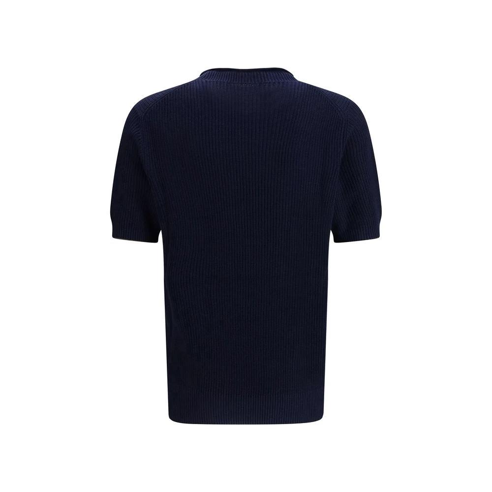Brunello Cucinelli Blue Linen T-Shirt by Brunello Cucinelli