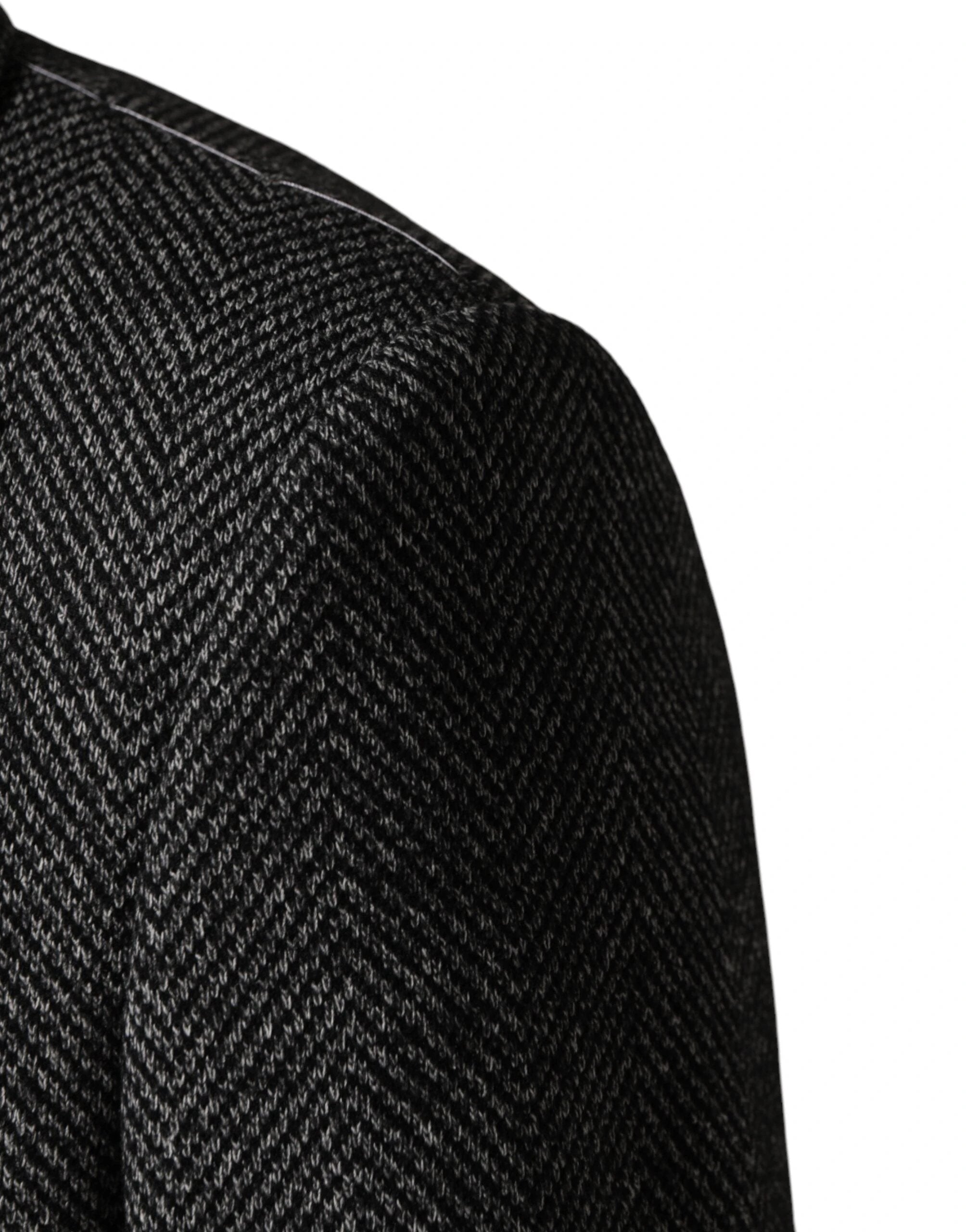 Dolce & Gabbana Gray Wool Blend Long Trench Coat Men Jacket by Dolce & Gabbana