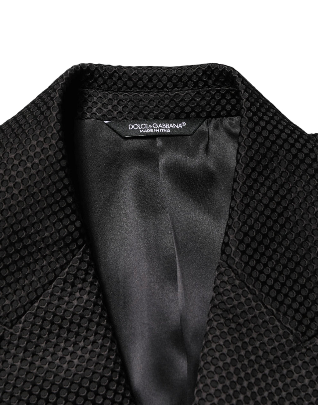 Dolce & Gabbana Black Cotton Double Breasted 2 Button Blazer by Dolce & Gabbana