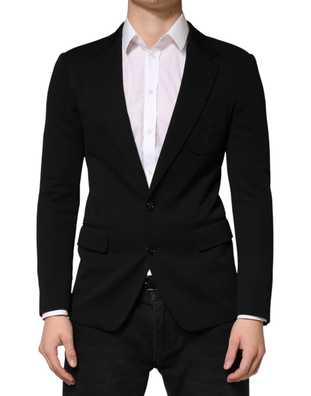 Dolce & Gabbana Black Wool Single Breasted 2 Button Blazer by Dolce & Gabbana