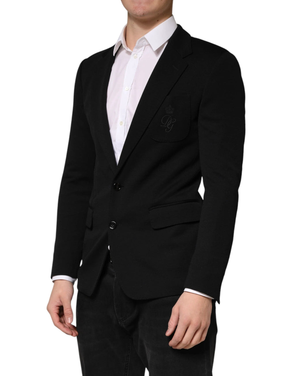 Dolce & Gabbana Black Wool Single Breasted 2 Button Blazer by Dolce & Gabbana