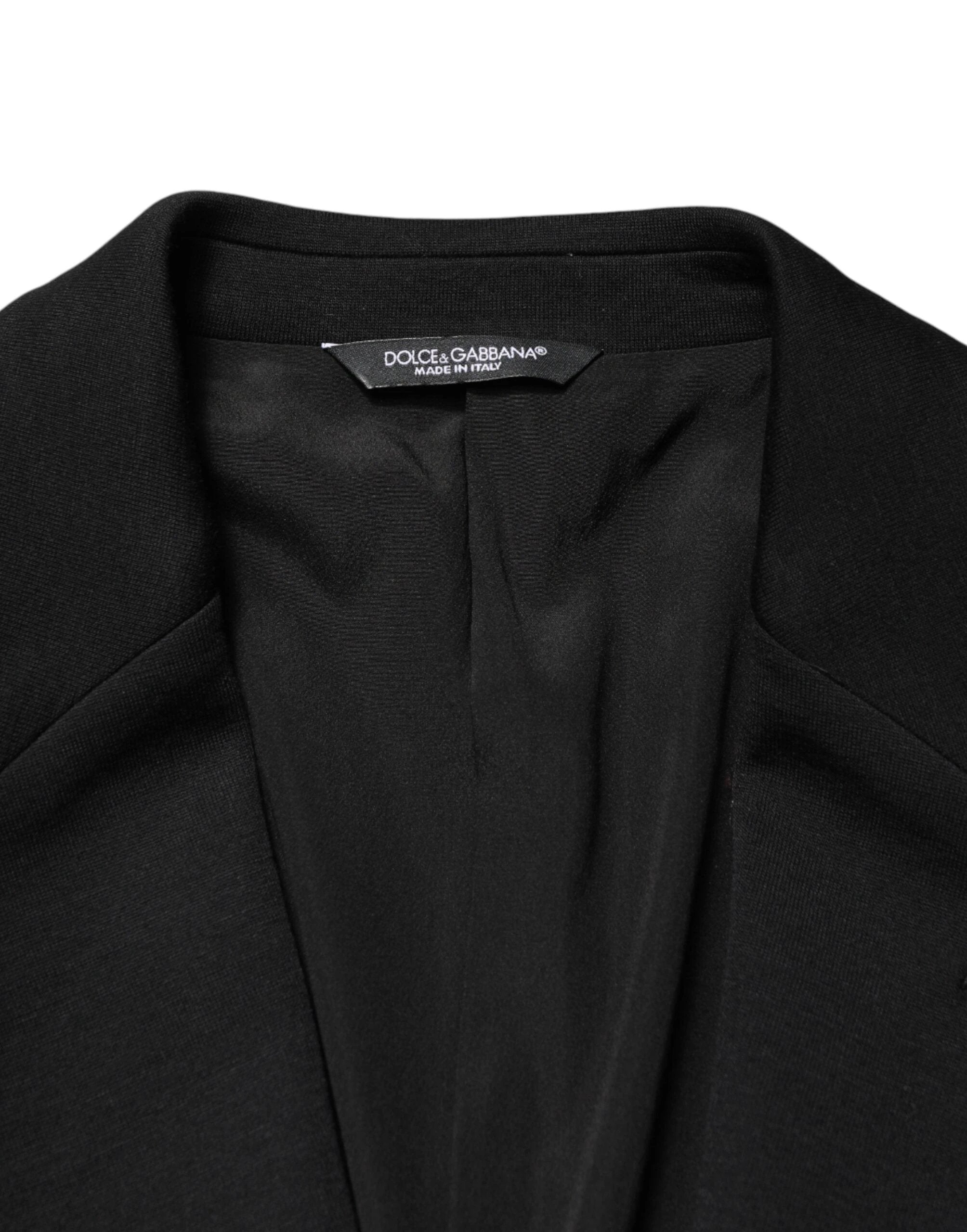 Dolce & Gabbana Black Wool Single Breasted 2 Button Blazer by Dolce & Gabbana