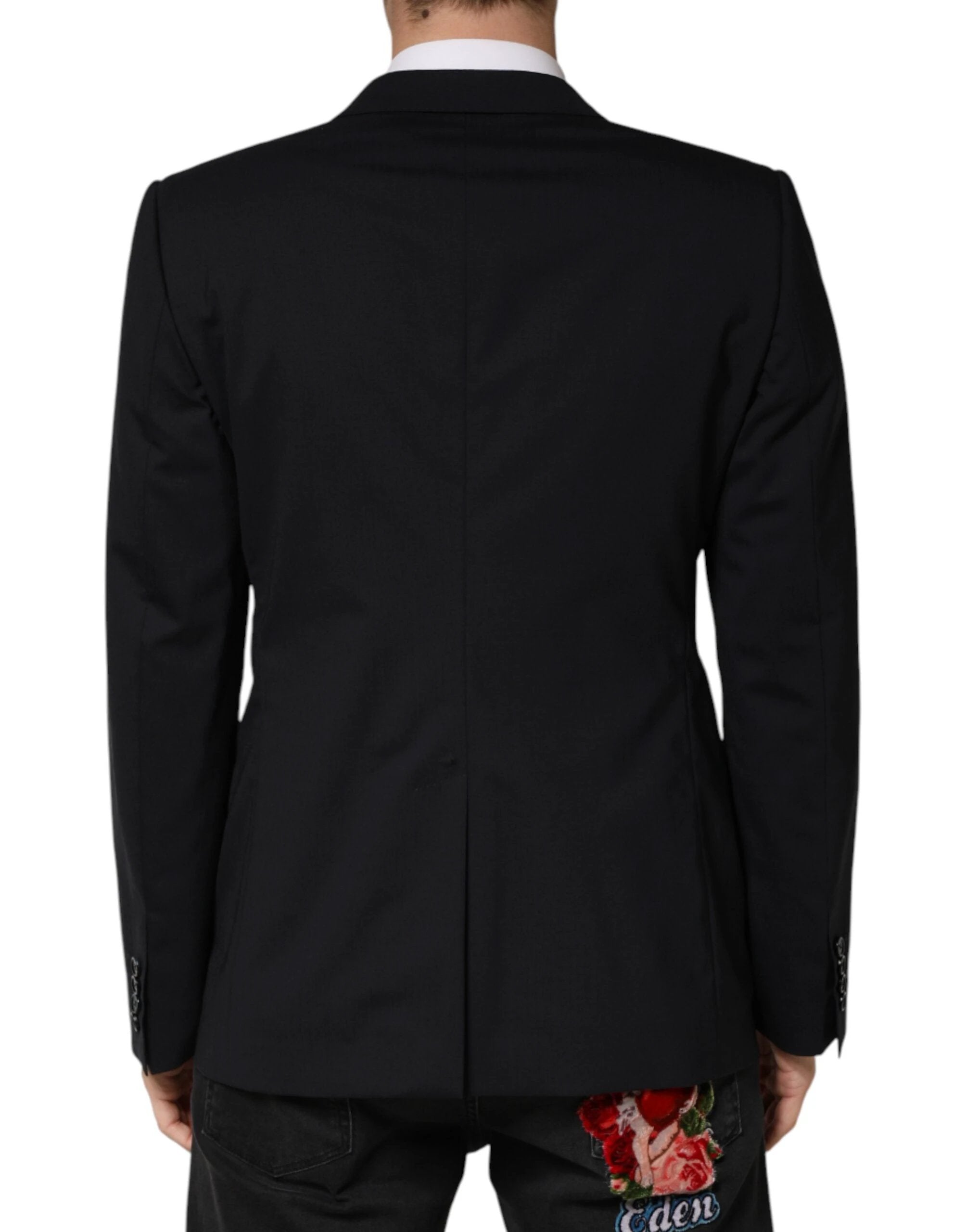 Dolce & Gabbana Black Wool Single Breasted 2 Button Blazer by Dolce & Gabbana