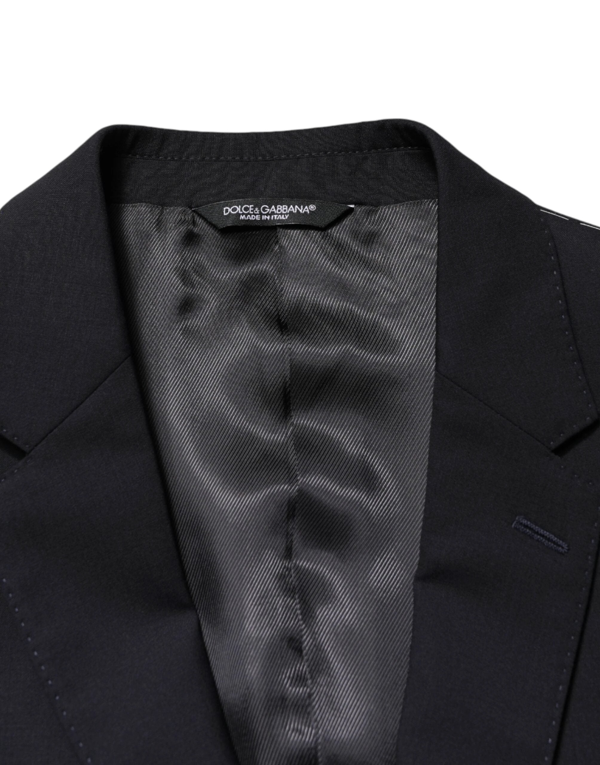 Dolce & Gabbana Black Wool Single Breasted 2 Button Blazer by Dolce & Gabbana