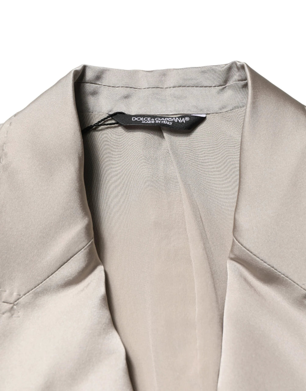 Dolce & Gabbana Beige Silk Single Breasted Jacket Men Blazer by Dolce & Gabbana