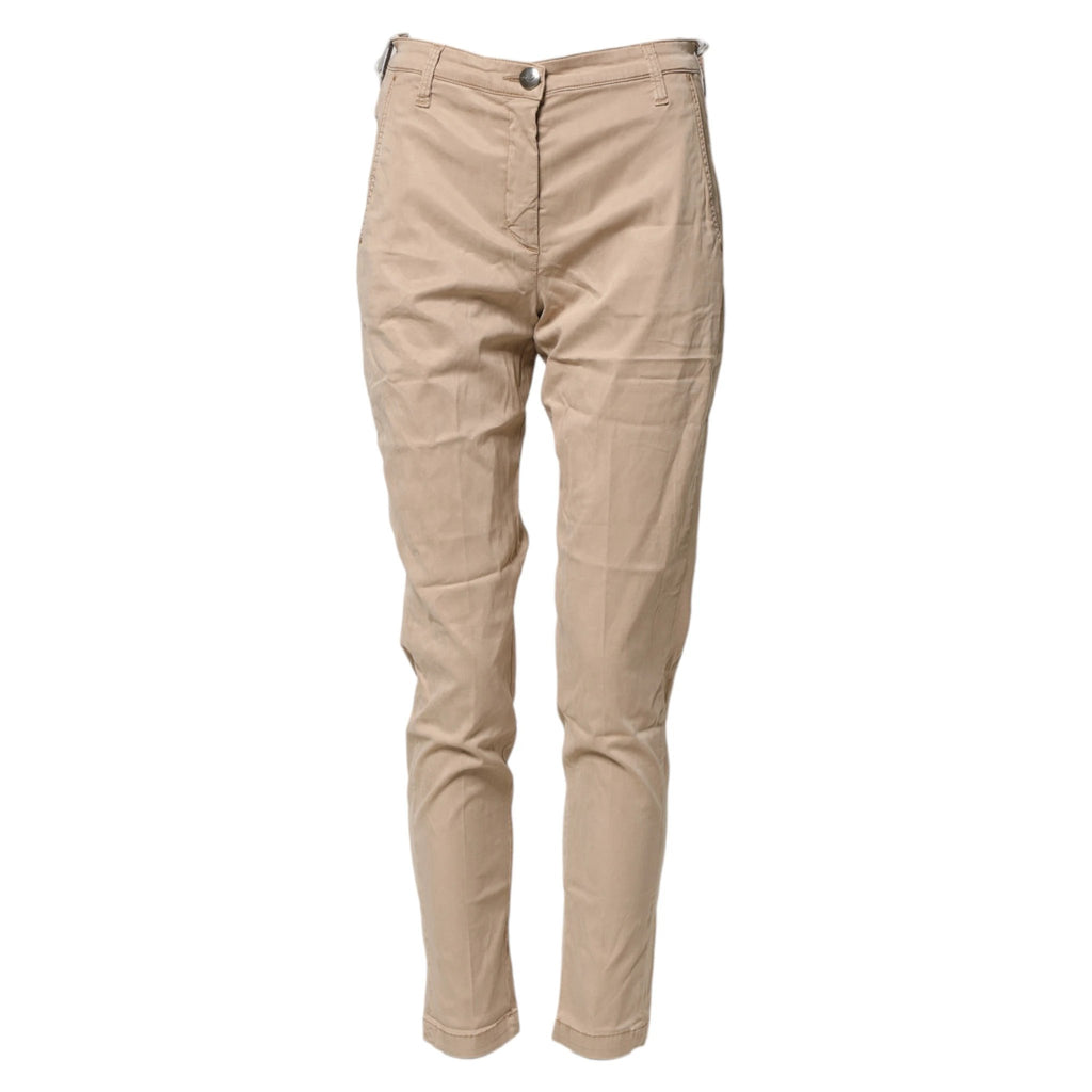 Jacob Cohen Beige Lyocell Skinny High Waist Chino Casual Pants by Jacob Cohen