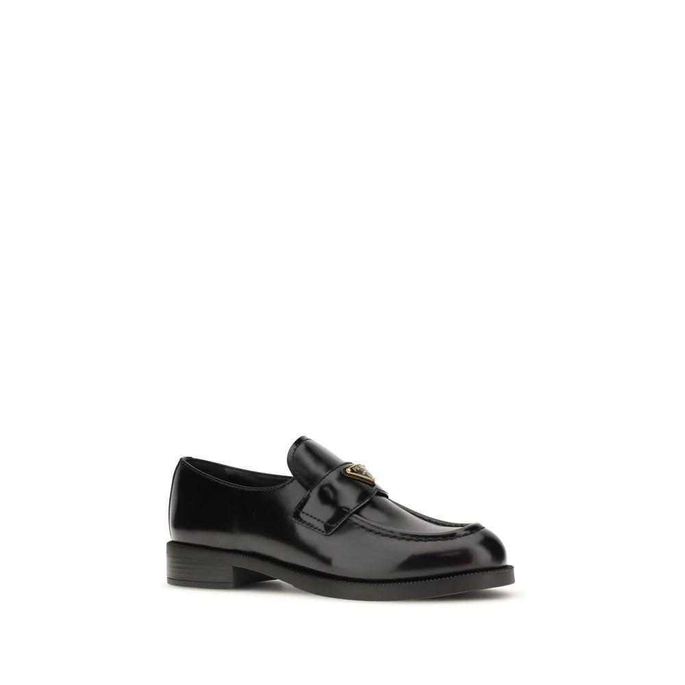 Prada Black Calf Leather Bos Taurus Slip-On Loafers by Prada