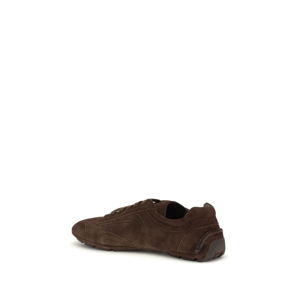 Baskets Prada en agneau marron Ovis Aries