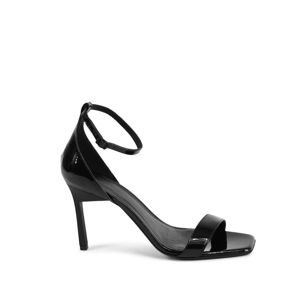 Calvin Klein Black Leather Stiletto Heel Sandals by Calvin Klein