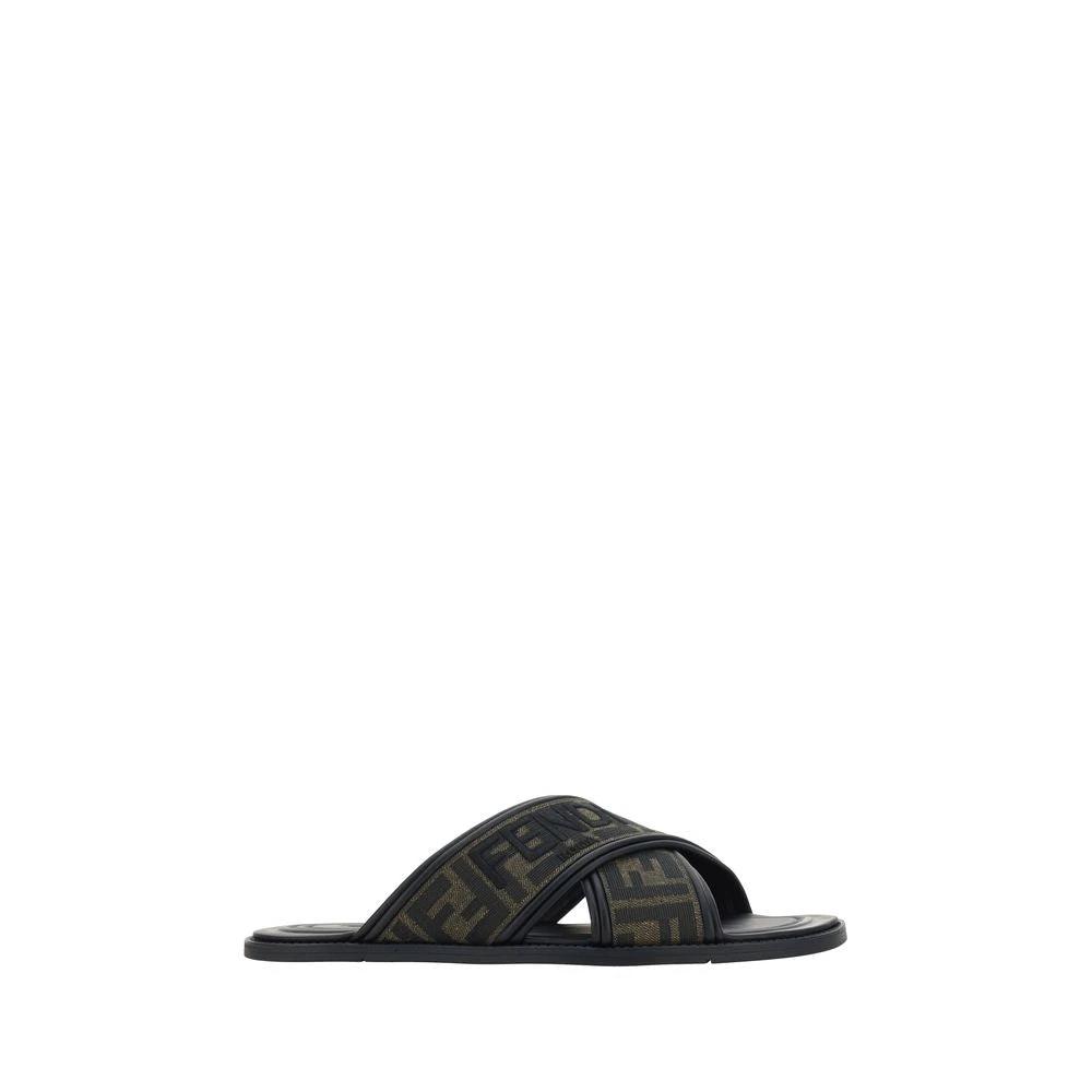 Fendi Black Rubber Slippers by Fendi