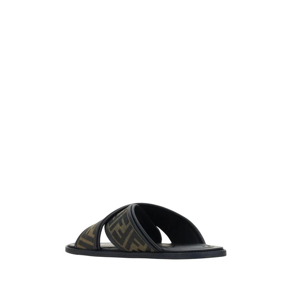 Fendi Black Rubber Slippers by Fendi