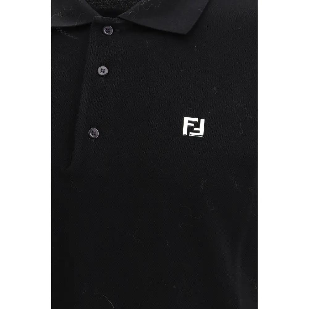 Polo Fendi en coton noir