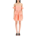 Women’s Orange Cotton Mini Dress – Staud Elio Casual Dress